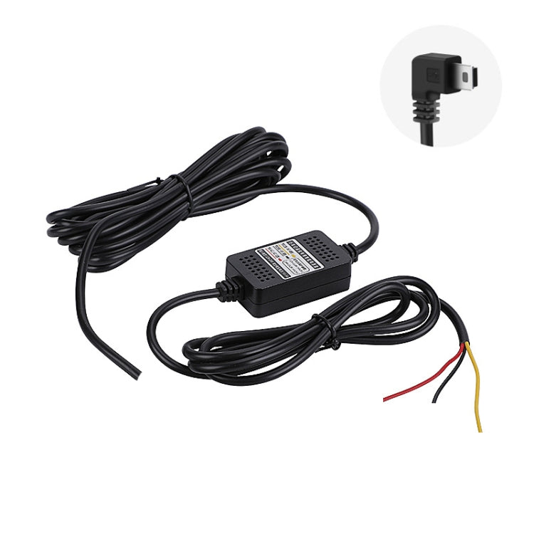 H516 Recording Step-down Line Shrinkage Video Car Charger Line Parking Monitoring Three-Core Power Cord, Model: Without Fuse(Mini Right Elbow) - In Car by buy2fix | Online Shopping UK | buy2fix