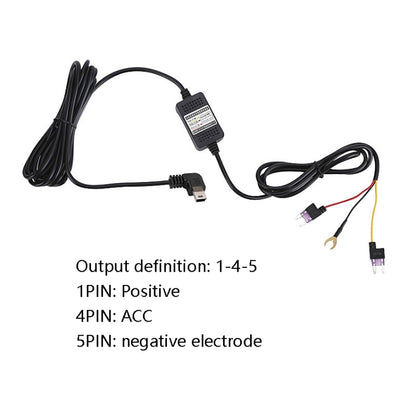 H516 Recording Step-down Line Shrinkage Video Car Charger Line Parking Monitoring Three-Core Power Cord, Model: Without Fuse(Micro Straight) - In Car by buy2fix | Online Shopping UK | buy2fix