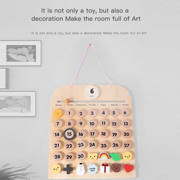 Children Room Wooden Perpetual Calendar Baby Cognitive Desktop Pendant, Spec: Plywood TC - Math Toys by buy2fix | Online Shopping UK | buy2fix