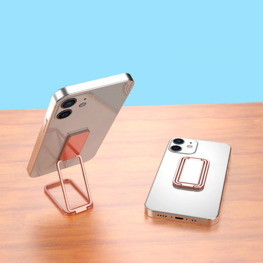 Square Folding Metal Holder Rotating Back Stick Desktop Phone Ring Holder(Rose Gold) - Ring Holder by buy2fix | Online Shopping UK | buy2fix