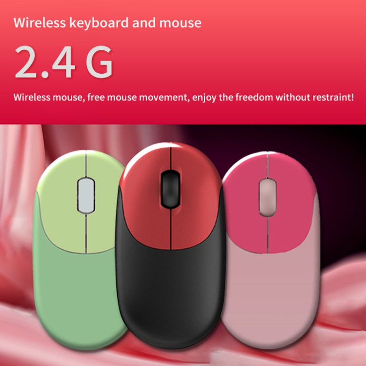 FV-W10  86-Keys 2.4G Wireless Keyboard and Mouse Set(Retro Lipstick) - Wireless Keyboard by buy2fix | Online Shopping UK | buy2fix