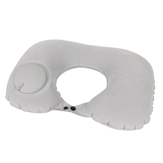 Travel Inflatable Press U-Shaped Neck Guard Pillow, Colour: Flocked U009-03（Light Gray） - Home & Garden by buy2fix | Online Shopping UK | buy2fix