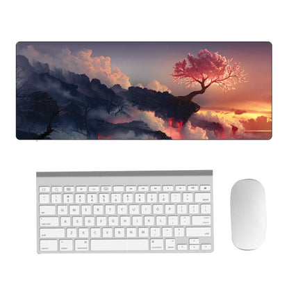 Hand-Painted Fantasy Pattern Mouse Pad, Size: 300 x 800 x 1.5mm Not Overlocked(5 Volcanic Tree) - Mouse Pads by buy2fix | Online Shopping UK | buy2fix