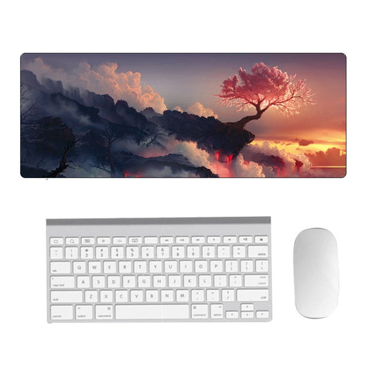 Hand-Painted Fantasy Pattern Mouse Pad, Size: 300 x 800 x 2mm Seaming(5 Volcanic Tree) - Mouse Pads by buy2fix | Online Shopping UK | buy2fix