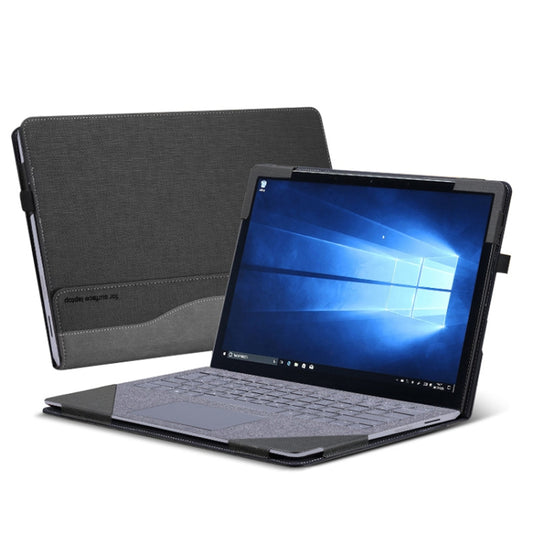 13.5 Inch Multifunctional PU Leather Laptop Sleeve For Microsoft Surface Laptop 1/2/3/4(Gentleman Gray) - Other by buy2fix | Online Shopping UK | buy2fix