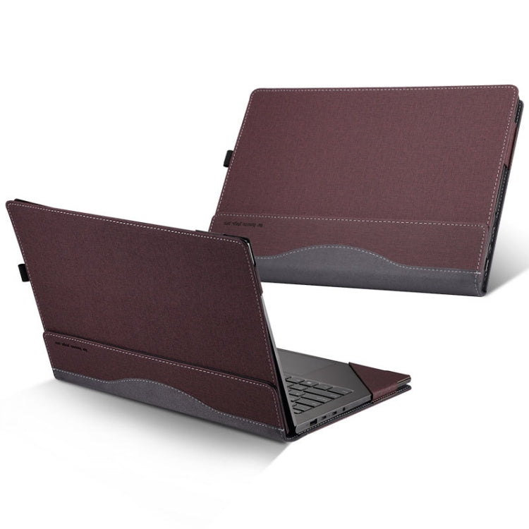 Laptop PU Leather Protective Case For Lenovo Yoga 520-14(Wine Red) - 14.1 inch by buy2fix | Online Shopping UK | buy2fix