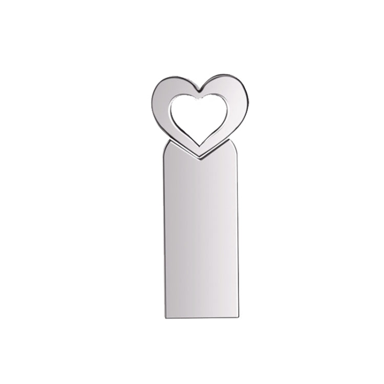 Zshqu2 Heart-Shaped USB 2.0 High Speed Metal USB Flash Drives, Capacity: 64GB(White) - USB Flash Drives by buy2fix | Online Shopping UK | buy2fix