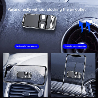 2 PCS S15 Magnetic Aluminum Alloy Bracket Data Cable Storage Sticker Car Phone Holder(Silver) - In Car by buy2fix | Online Shopping UK | buy2fix