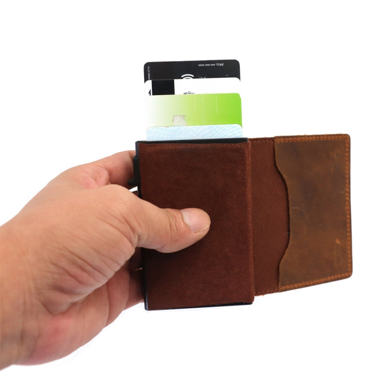 Anti-Theft Positioning Wallet Men Card Holder Mini Wallets For Airtag(Cowhide Black) - Home & Garden by buy2fix | Online Shopping UK | buy2fix