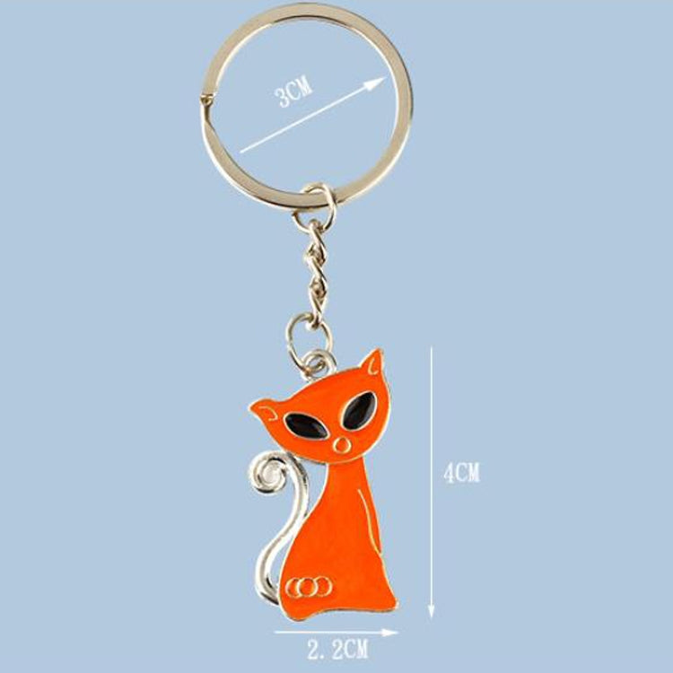 10 PCS Metal Paint Key Ring Car Pendant(Orange) - In Car by buy2fix | Online Shopping UK | buy2fix