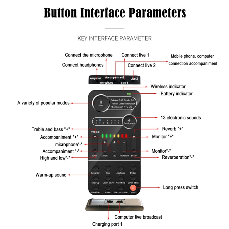 K9  Voice Changer Game Live Broadcast Mobile Computer Sound Card - Consumer Electronics by buy2fix | Online Shopping UK | buy2fix