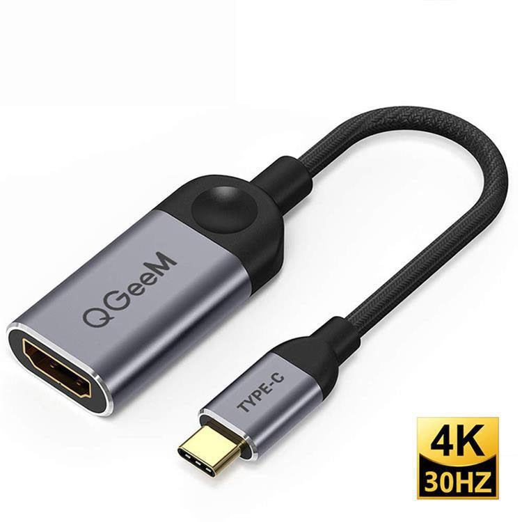 QGeem QG-UA01 USB Type-C To HDMI Adapter(Grey) - USB HUB by QGeem | Online Shopping UK | buy2fix