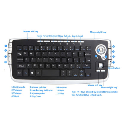 MY-10 2.4G 78 Keys 1200 DPI Mini Wireless Trackball Keyboard Wireless Keyboard And Mouse Set - Wireless Keyboard by buy2fix | Online Shopping UK | buy2fix