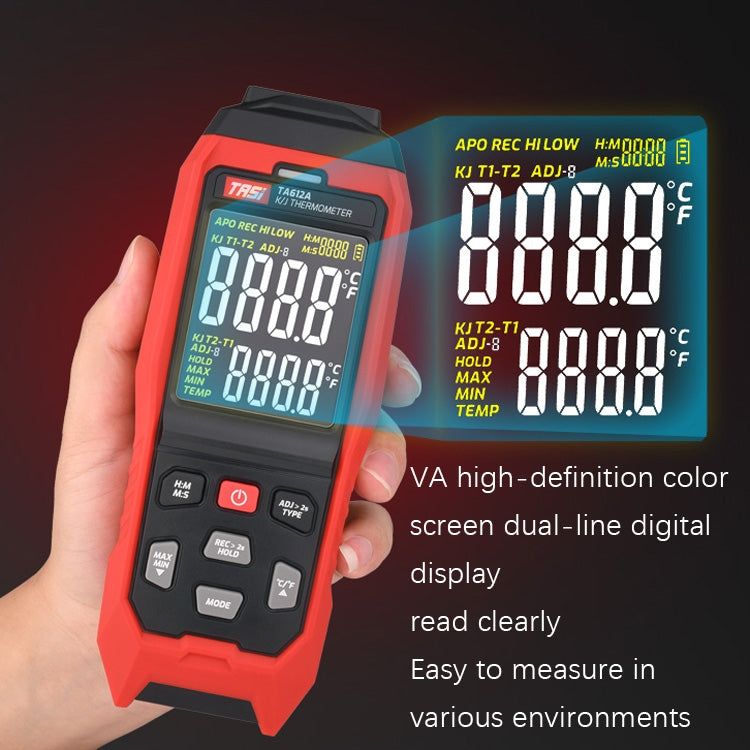 TASI Contact Temperature Meter K-Type Thermocouple Probe Thermometer, Style: TA612A Single Channel - Consumer Electronics by TASI | Online Shopping UK | buy2fix