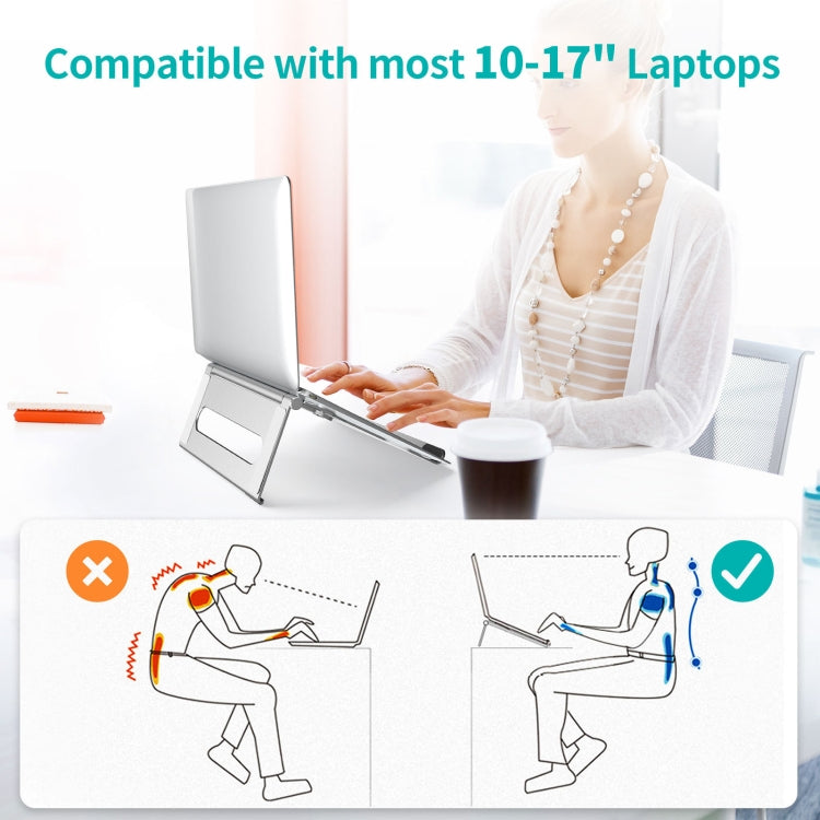 Aluminum Alloy Laptop Bracket Folding Tablet Notebook Cooling Bracket(Silver) - Computer & Networking by buy2fix | Online Shopping UK | buy2fix