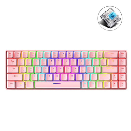 ZIYOU LANG T8 68 Keys RGB Luminous Gaming Mechanical Keyboard, Cable Length:1.6m(Pink Green Shaft) - Wired Keyboard by ZIYOU LANG | Online Shopping UK | buy2fix