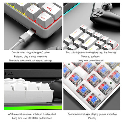 ZIYOU LANG T8 68 Keys RGB Luminous Gaming Mechanical Keyboard, Cable Length:1.6m(Black Green Shaft) - Wired Keyboard by ZIYOU LANG | Online Shopping UK | buy2fix