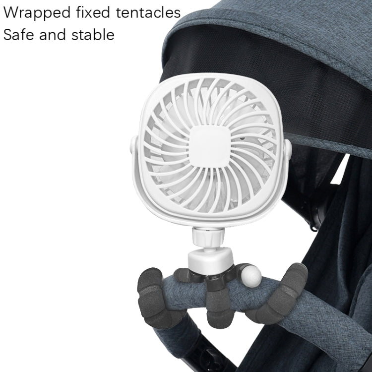 Octopus Stroller Deformation Fan Desktop Portable Handheld USB Small Fan, Colour: 1200mAh Black - Consumer Electronics by buy2fix | Online Shopping UK | buy2fix