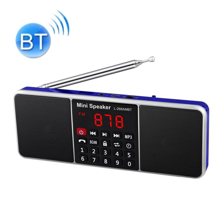 L-288AM  Bluetooth Dual Speaker Radio MP3 Player Support TF Card/U Disk with LED Display(Blue) - Consumer Electronics by buy2fix | Online Shopping UK | buy2fix