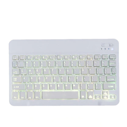 78 Keys 10 Inch RGB Colorful Backlit Bluetooth Keyboard For Mobile Phone / Tablet(White) - Wireless Keyboard by buy2fix | Online Shopping UK | buy2fix