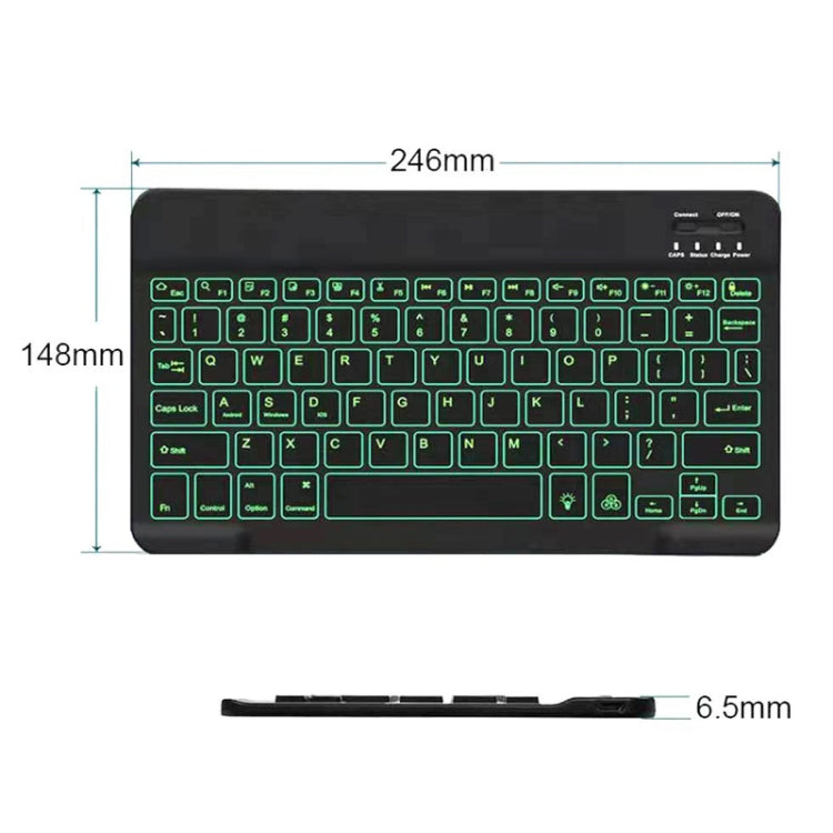 78 Keys 10 Inch RGB Colorful Backlit Bluetooth Keyboard For Mobile Phone / Tablet(White) - Wireless Keyboard by buy2fix | Online Shopping UK | buy2fix