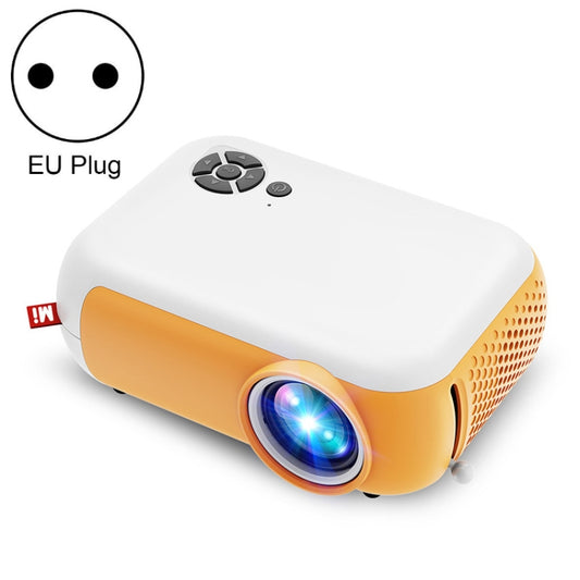 A10 480x360 Pixel Projector Support 1080P Projector ,Style: Same-screen White Yellow(EU Plug) - Consumer Electronics by buy2fix | Online Shopping UK | buy2fix