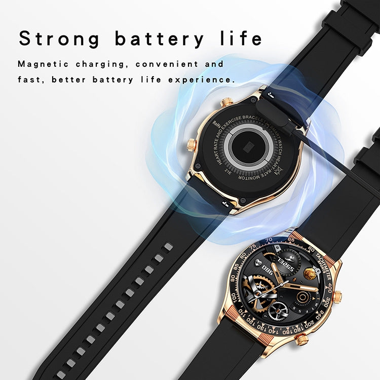 LOANIY E18 Pro Smart Bluetooth Calling Watch with NFC Function, Color: Gold Silicone - Smart Wear by LOANIY | Online Shopping UK | buy2fix