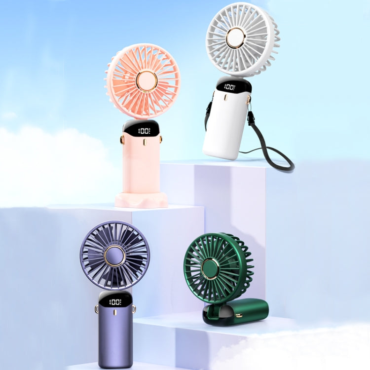 USB Handheld Digital Display Folding Aromatherapy Fan, Battery Capacity: 4000mAh(N15 White) - Consumer Electronics by buy2fix | Online Shopping UK | buy2fix