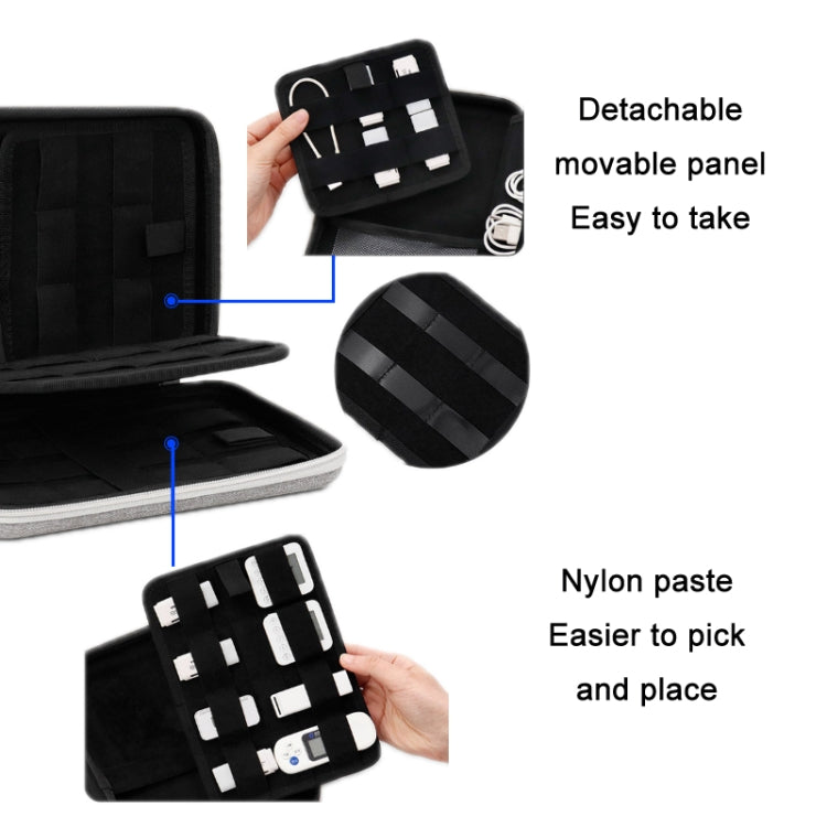 Baona BN-F018 Multifunctional Double Layer EVA Hard Shell U Disk Data Cable Storage Bag(Black) - Hard Drive Bags & Cases by Baona | Online Shopping UK | buy2fix