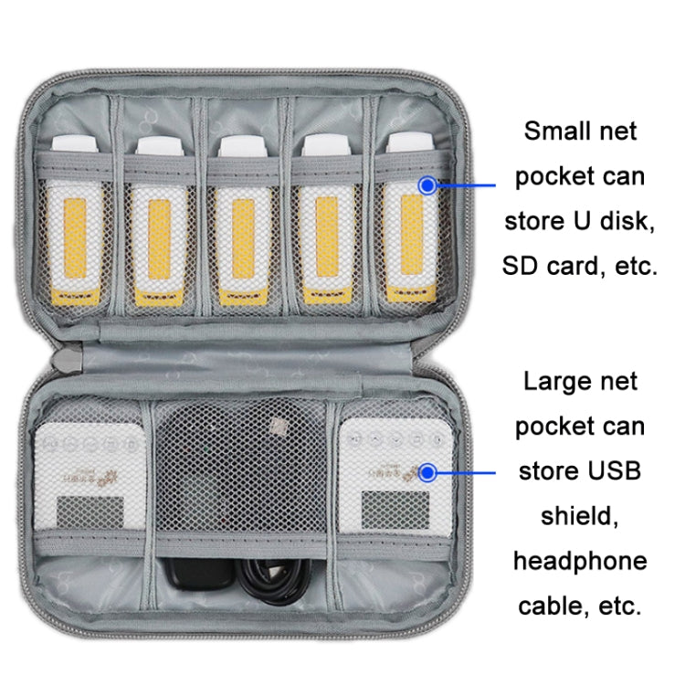 Baona BN-C004 Mini U Disk Headphone Data Cable Storage Bag, Color: Single Layer (Gray) - Hard Drive Bags & Cases by Baona | Online Shopping UK | buy2fix