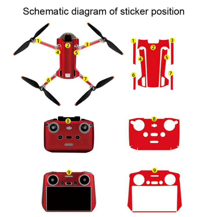 Sunnylife Drone+Remote Control Protective Sticker For DJI Mini 3 Pro RC Version(Carbon Red) - DJI & GoPro Accessories by Sunnylife | Online Shopping UK | buy2fix