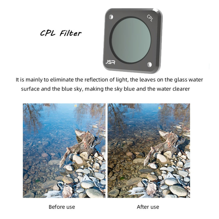 JSR  Action Camera Filters for DJI Action 2,Style:  CPL - DJI & GoPro Accessories by JSR | Online Shopping UK | buy2fix