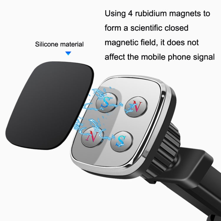 Telescopic Suction Cup Magnetic Suction Car Navigation Desktop Phone Bracket(Black) - In Car by buy2fix | Online Shopping UK | buy2fix