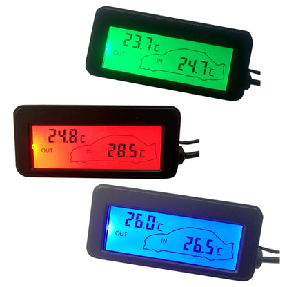 Car Inside and Outside Backlit Mini Digital Thermometer(Green) - In Car by buy2fix | Online Shopping UK | buy2fix