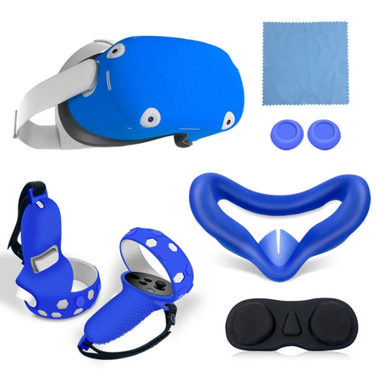6 PCS/Set For Oculus quest2 Silicone All-Inclusive Console Controller Cover(Blue) - Consumer Electronics by buy2fix | Online Shopping UK | buy2fix