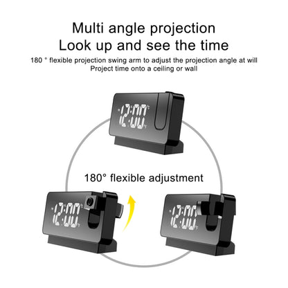 S282 Multifunctional Silent Electronic Digital Projection Clock(Black Shell Green Light) - Novelty Clock by buy2fix | Online Shopping UK | buy2fix