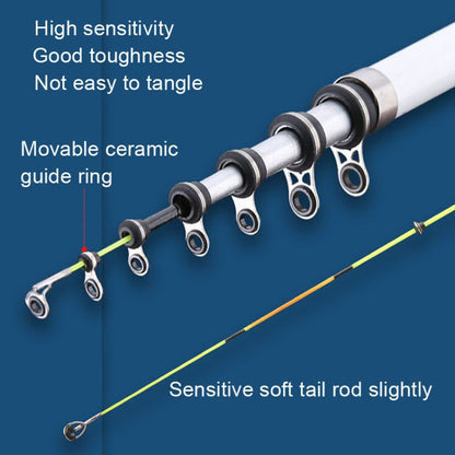 Soft Tailed Small Rod Retracting Short Raft Fishing Rod, Length: 2.1m - Fishing Rods & Accessories by buy2fix | Online Shopping UK | buy2fix