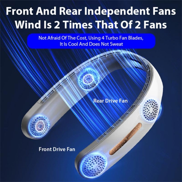 Lazy Hanging Neck Fan Bladeless Silent Sports Fan,Model: A306 Four -core 4000 mAh Green - Consumer Electronics by buy2fix | Online Shopping UK | buy2fix