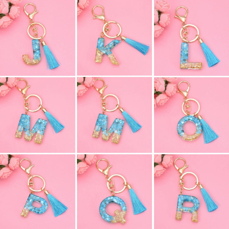 2 PCS English Alphabet Epoxy Tassel Keychain Bag Pendant(O) - In Car by buy2fix | Online Shopping UK | buy2fix