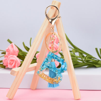 2 PCS English Alphabet Epoxy Tassel Keychain Bag Pendant(L) - In Car by buy2fix | Online Shopping UK | buy2fix