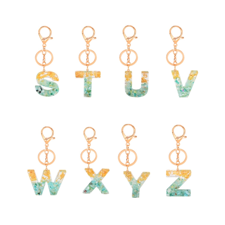 2 PCS Gold Foil Epoxy English Letter Keychain Bag Pendant(Z) - In Car by buy2fix | Online Shopping UK | buy2fix