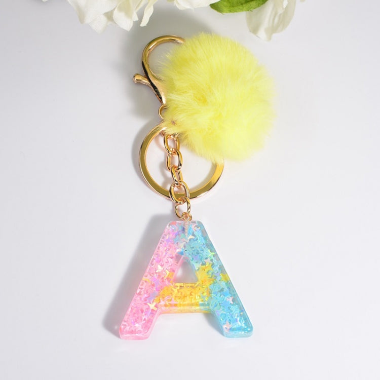 2 PCS Crystal Epoxy Rainbow Color Keychain Hair Ball Ladies Bag Pendant(A) - In Car by buy2fix | Online Shopping UK | buy2fix