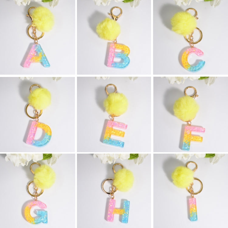 2 PCS Crystal Epoxy Rainbow Color Keychain Hair Ball Ladies Bag Pendant(E) - In Car by buy2fix | Online Shopping UK | buy2fix