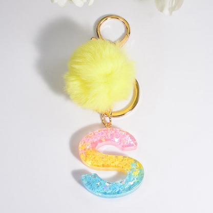 2 PCS Crystal Epoxy Rainbow Color Keychain Hair Ball Ladies Bag Pendant(S) - In Car by buy2fix | Online Shopping UK | buy2fix