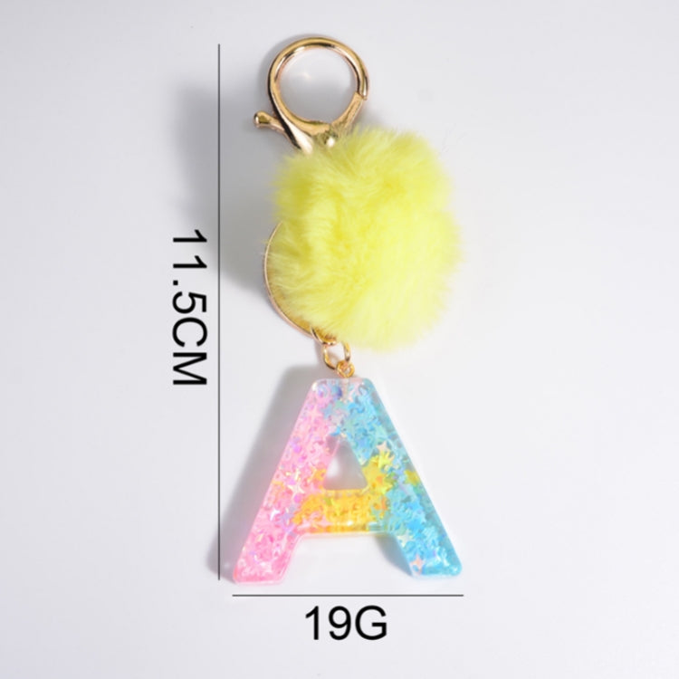 2 PCS Crystal Epoxy Rainbow Color Keychain Hair Ball Ladies Bag Pendant(R) - In Car by buy2fix | Online Shopping UK | buy2fix