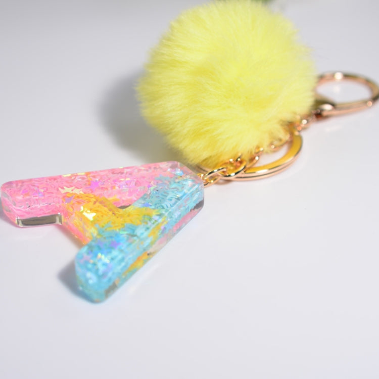 2 PCS Crystal Epoxy Rainbow Color Keychain Hair Ball Ladies Bag Pendant(G) - In Car by buy2fix | Online Shopping UK | buy2fix