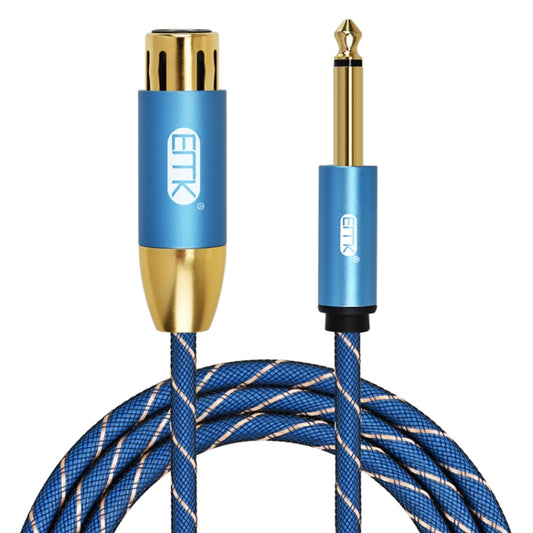 EMK KN603 2Pin 6.5mm Canon Line Balanced Audio Microphone Line,Cable Length: 1m(Blue) - Consumer Electronics by EMK | Online Shopping UK | buy2fix