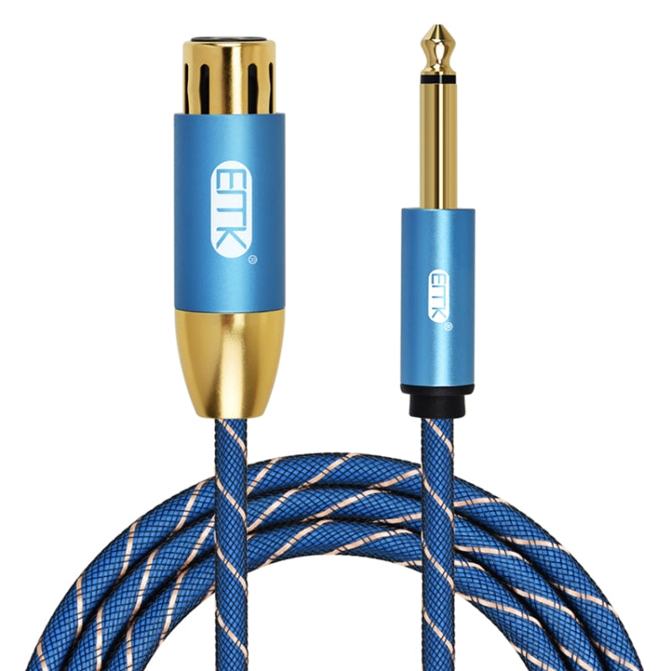 EMK KN603 2Pin 6.5mm Canon Line Balanced Audio Microphone Line,Cable Length: 3m(Blue) - Microphone Audio Cable & Connector by EMK | Online Shopping UK | buy2fix