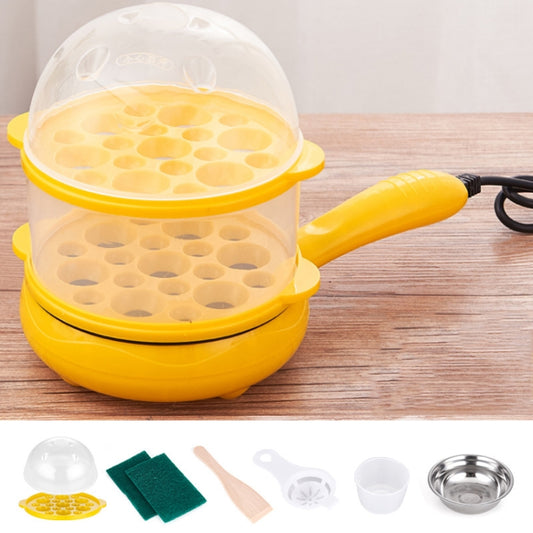 350W Electric Egg Omelette Cooker Frying Pan Steamer Cooker,EU Plug,Style: Double Layer Set Yellow - Electric Skillets by buy2fix | Online Shopping UK | buy2fix