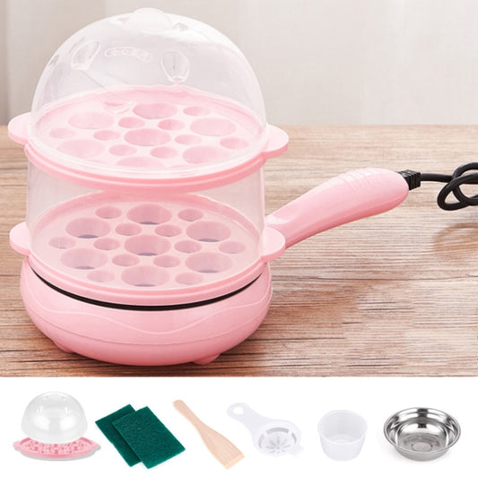 350W Electric Egg Omelette Cooker Frying Pan Steamer Cooker,EU Plug,Style: Double Layer Set Pink - Electric Skillets by buy2fix | Online Shopping UK | buy2fix